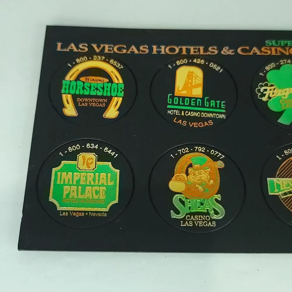 Pogs Las Vegas Hotels & Casino Series 7-11 Milk Cap POG on card